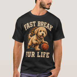 Camiseta Design Vintage de Cachorro de Basquetebol Goldendo