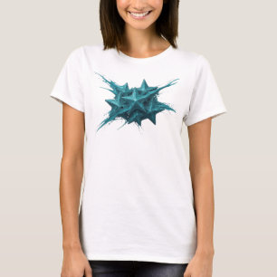 Camiseta Design Visual Abstrato Azul Expressivo de Estrelas