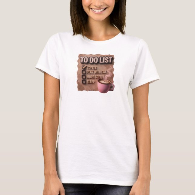 Camiseta Design Visual Café Rosa Retro BRINQUE COM GATO (Frente)