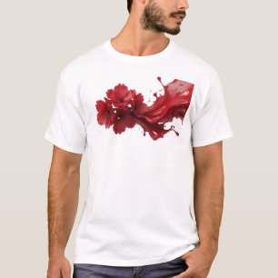 Camiseta DESIGN VISUAL DE FLOR ABSTRATA impressionante