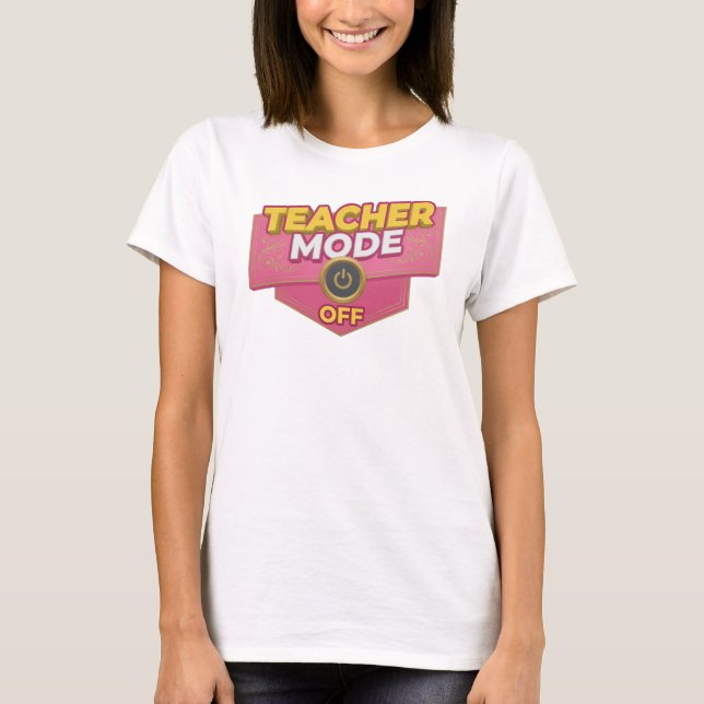 Camiseta Design Visual Rosa Expressivo MODO ENSINAR DESLIGA (Frente)