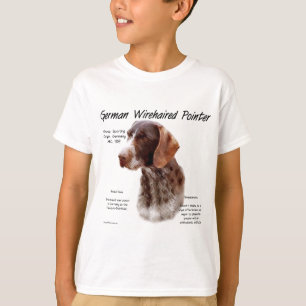 Camiseta Design Wirehaired alemão da história do ponteiro