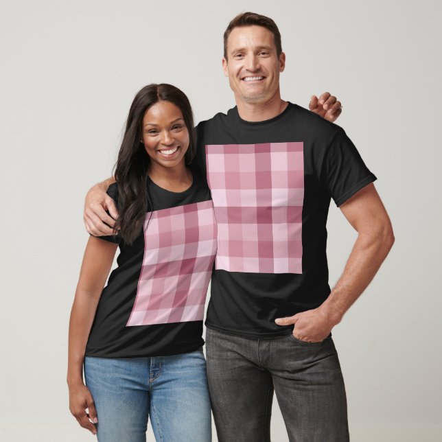 Camiseta Design Xadrez Gingham Rosa (Unissex)