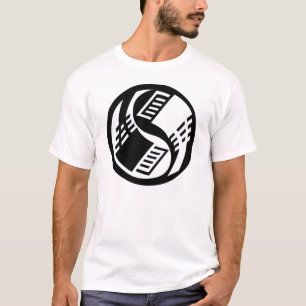 Camiseta Design Yin Yang, Retro Ethernet preto e branco