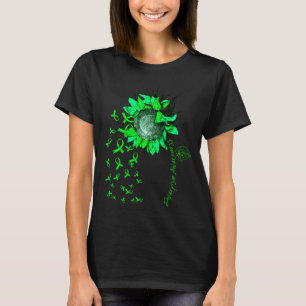 Camiseta Designação de Fita Verde de Girassol de Conscienti