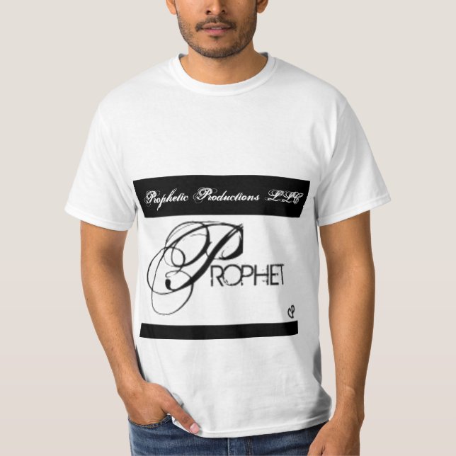 Camiseta designallCAZ0E7F1, LLC profético das produções (Frente)