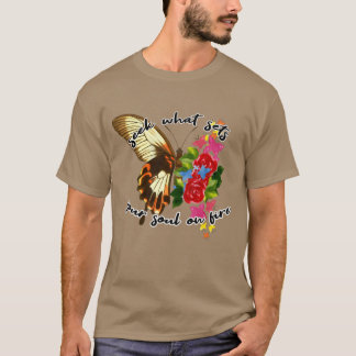 Camiseta designBorboleta Motivacional Vintage Retro anos 70