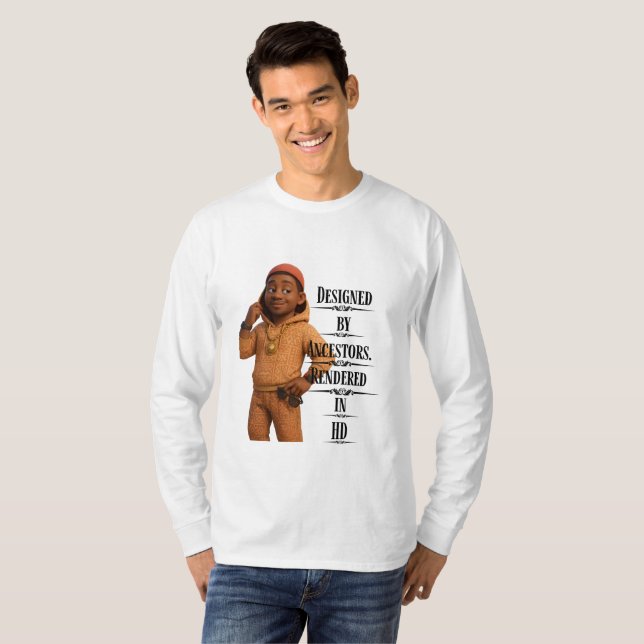 Camiseta Designed By Ancestors,Pixarstyle 3D (Frente Completa)