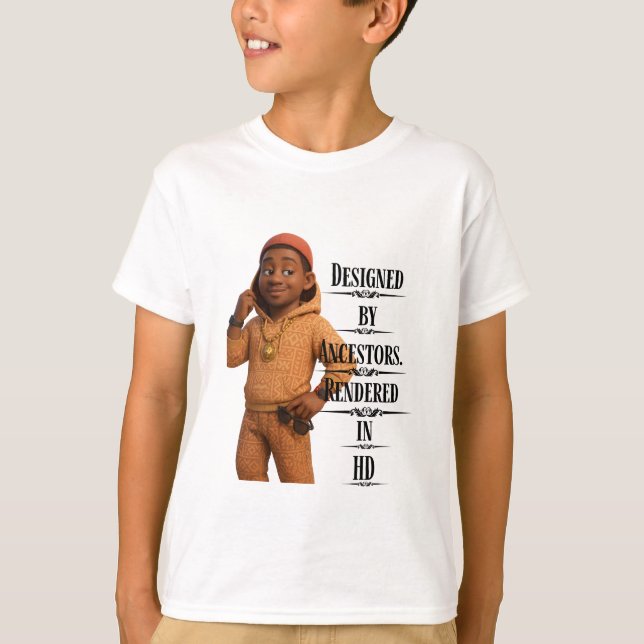 Camiseta Designed By Ancestors,Pixarstyle 3D (Frente)