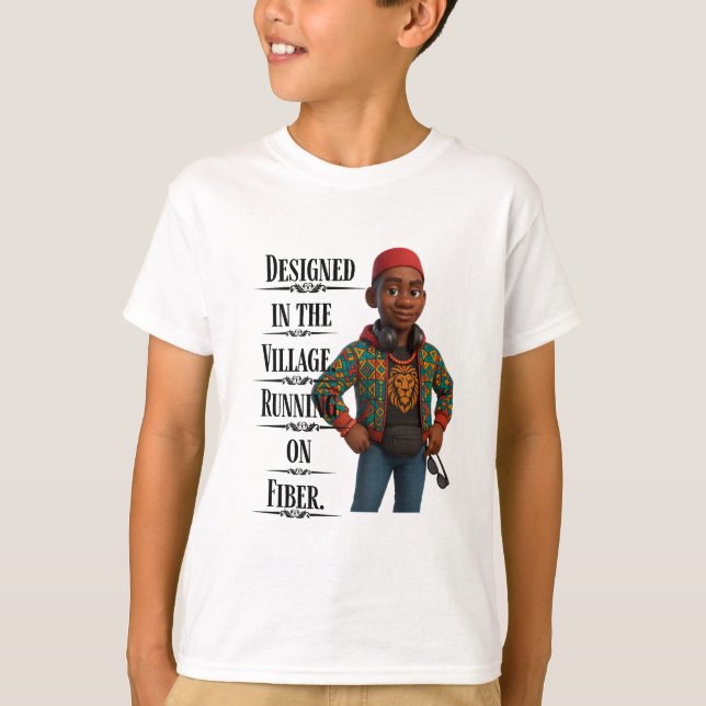 Camiseta Designed In The Village,Pixarstyle 3D (Frente)