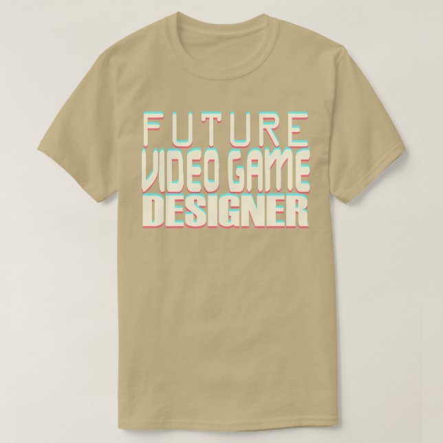 Camiseta Designer de Jogo de Vídeo Futuro (Frente do Design)