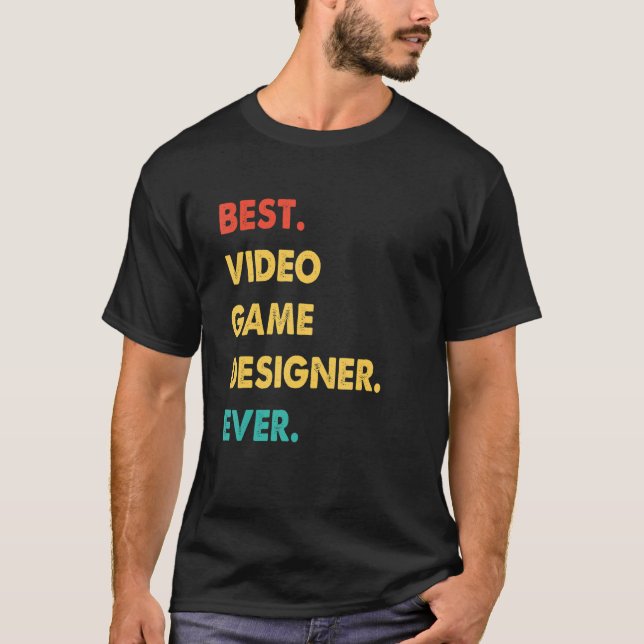 Camiseta Designer de Jogo de Vídeo Retro Melhor Designer de (Frente)
