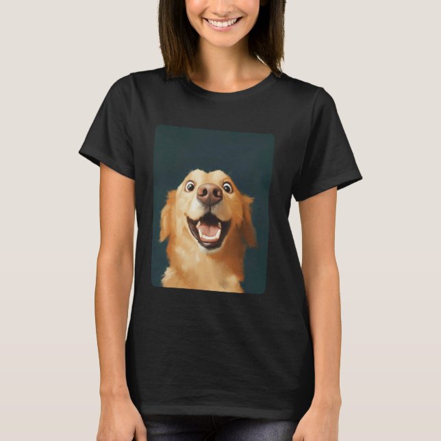 Camiseta Designer de Retriever Dourado Divertido (Frente)