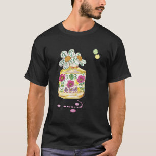 Camiseta Designer Floral Daisy Perfume Bottle Ilustração