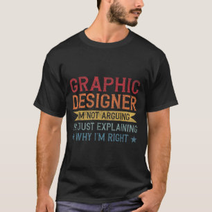 Camiseta Designer Gráfico de Citação de Profissão Engraçado