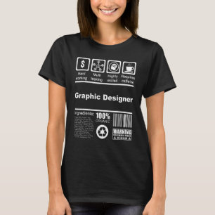 Camiseta Designer Gráfico  Fatos Nutricionais  Artista Gráf