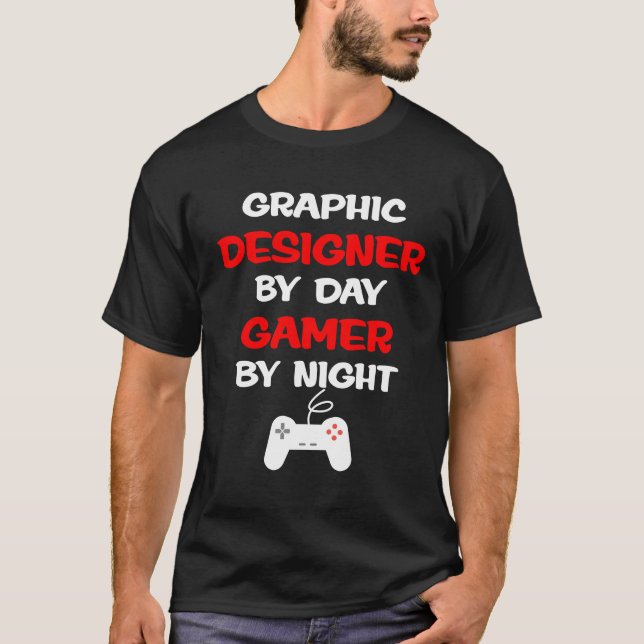 Camiseta Designer gráfico pelo Gamer do dia pelo t-shirt da (Frente)