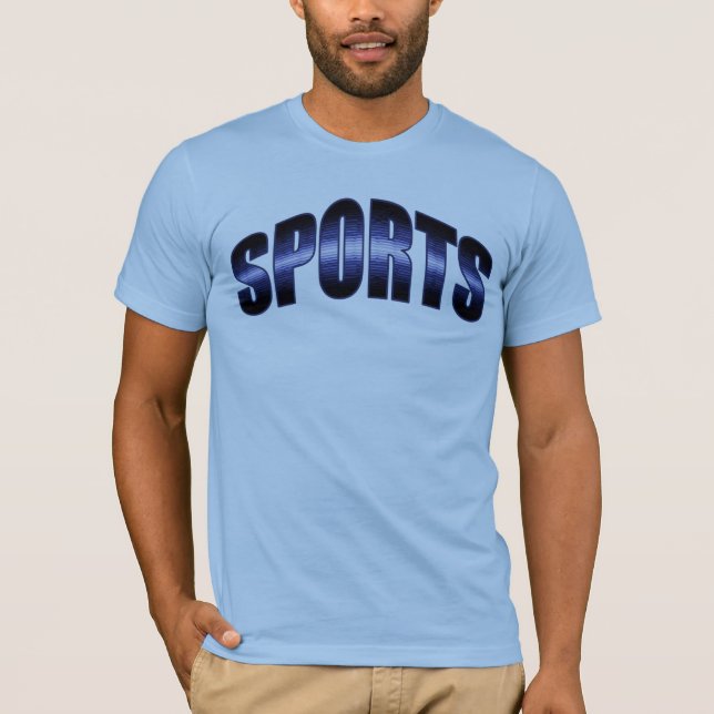 Camiseta Designerschrift Sports Blau  Jalousiemuster (Frente)