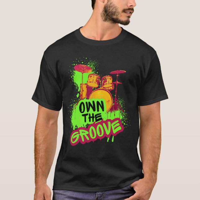Camiseta Designo de Bateria - Domine o Ritmo (Frente)