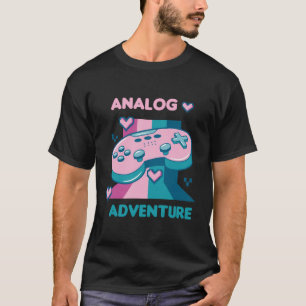 Camiseta Designs Analog Adventure Retro Funny Gamer Present