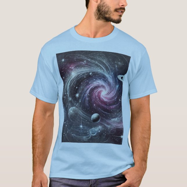 Camiseta Designs cósmicos para ventiladores espaciais e ast (Frente)