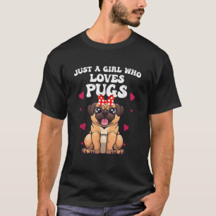 Camiseta Designs Cute Pug Para Mulheres Meninas Pet Dog Pup