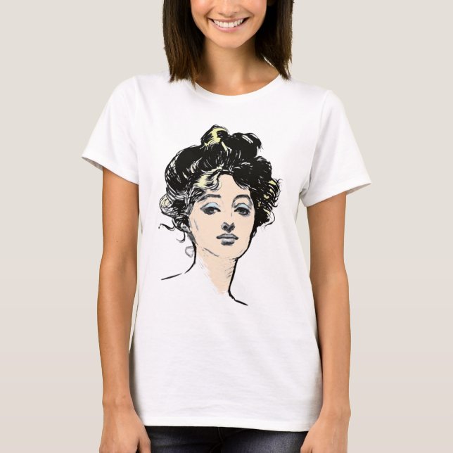Camiseta Designs da Cabeça de Gibson Girl (Frente)