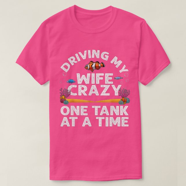 Camiseta Designs De Aquário Engraçados Homens Pai Peixe Mar (Frente do Design)