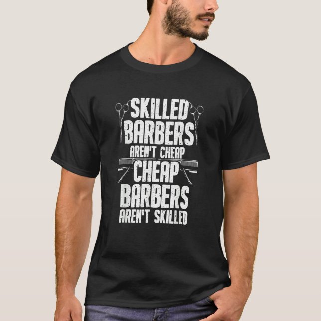 Camiseta Designs De Barbeiro Para Cabeleireiros De Pai Masc (Frente)