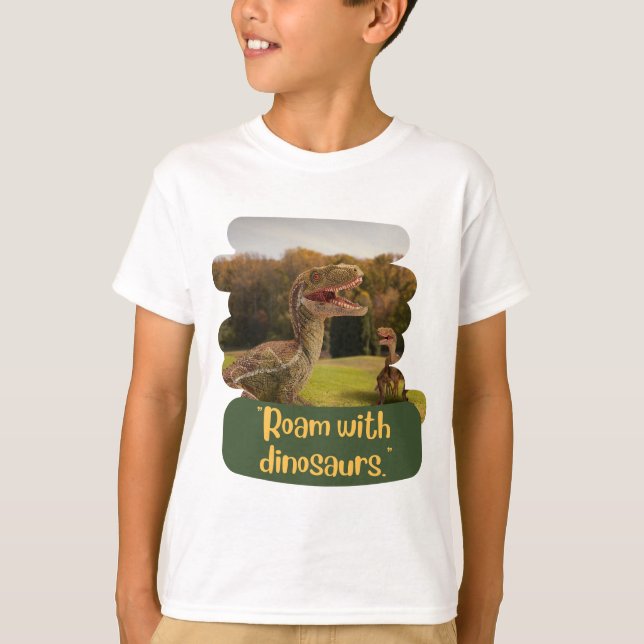 CAMISETA DESIGNS DE COTAS DE ANIMAIS DINOSSAUR (Frente)