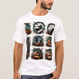 Camiseta Designs de Dia das Bruxas Loucas - Perfeito para T