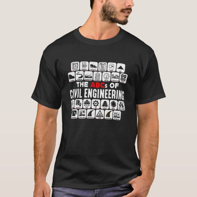 Camiseta Designs de Engenheiros civis Unisex (Frente)