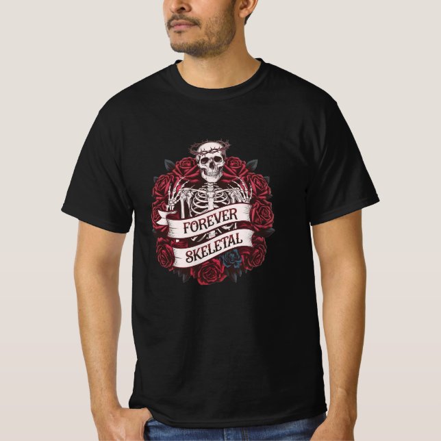 Camiseta Designs de esqueleto Quirky e Retro para ventilado (Frente)