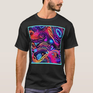 Camiseta Designs de Intermitência de Cor Elétrica
