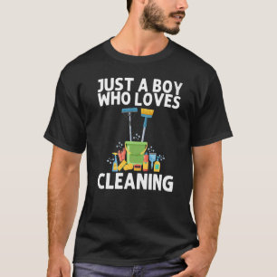 Camiseta Designs De Limpeza Para Rapazes, Limpador De Casa