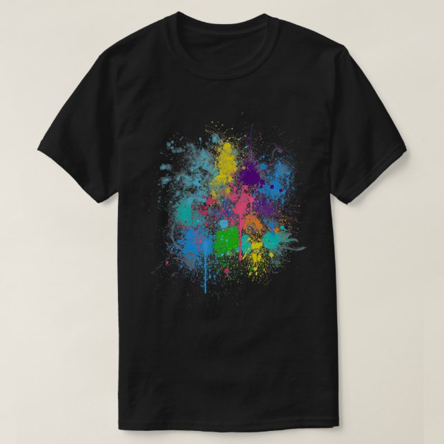 Camiseta Designs de pintura de Abstrato bonito Mulheres K (Frente do Design)