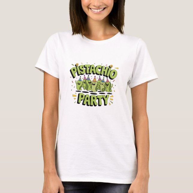 Camiseta Designs de pistachio divertidos e divertidos (Frente)