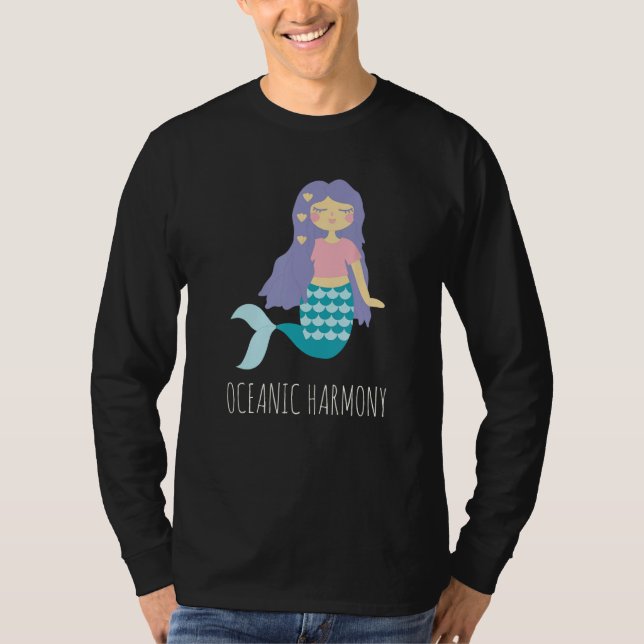 Camiseta Designs de Sereia Cuta Oceânica Presentes (Frente)