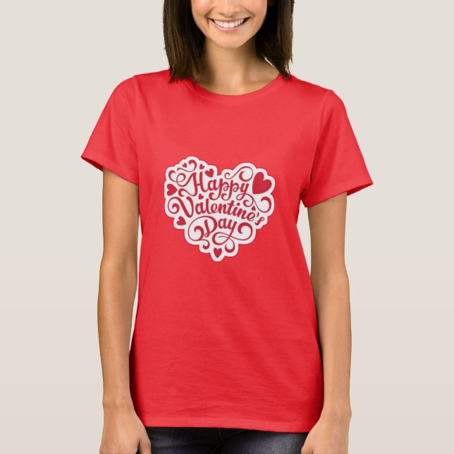 Camiseta Designs de T-Shirt Casal do Trendy Happy Namorados (Frente)