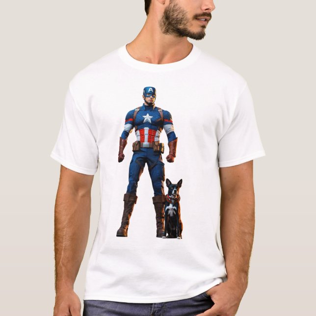 Camiseta Designs de T-Shirt com Força de Super Herói (Frente)