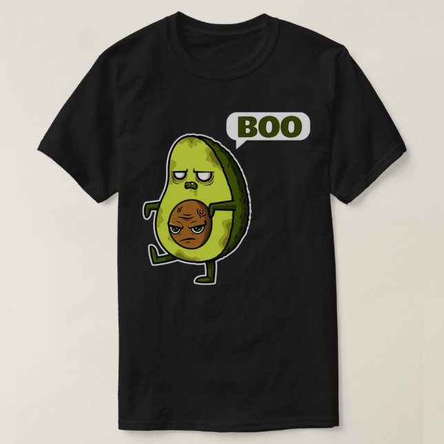 Camiseta designs do dia das bruxas zombie avocado boo (Frente do Design)