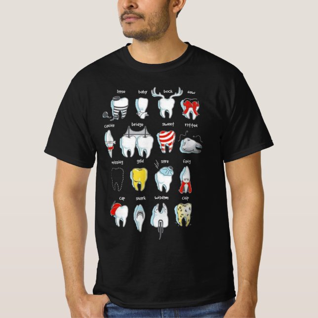 Camiseta Designs engraçadas dos dentes Dentista dos dentes (Frente)
