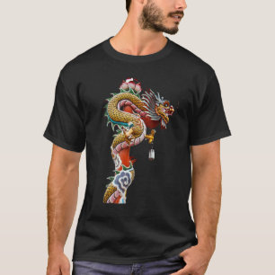 Camiseta Designs gráficos de ilustração do dragão chinês le