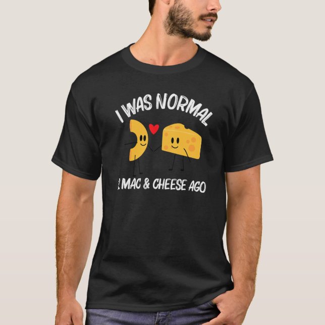 Camiseta Designs Mac E Queijo Para Mulheres Masculinas Comi (Frente)