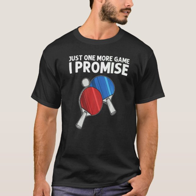 Camiseta Designs Ping Pong Para Homens Tênis Mesas (Frente)