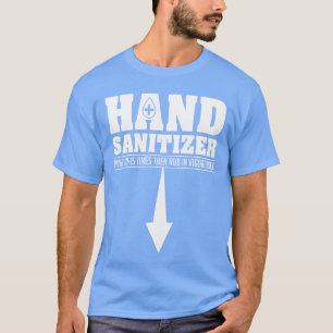 Camiseta Desinfetante para as Mãos Engraçado Sarcástico Hum
