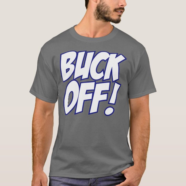 Camiseta Desligue! (branco/azul nítido) (Frente)