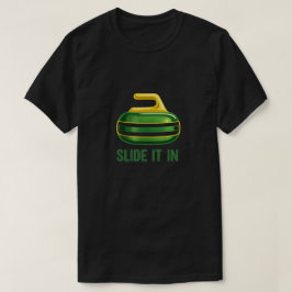 Camiseta Deslize-o – Design Divertido de Pedra de Curling