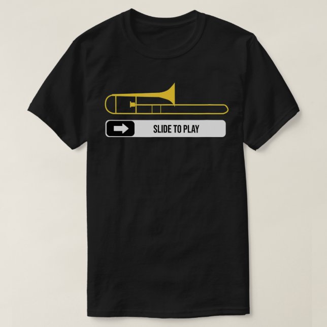 Camiseta Deslize Para Jogar O Músico Do Jogador De Trombone (Frente do Design)