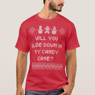 Camiseta Deslize-se para baixo em minha Piada de Natal Cand